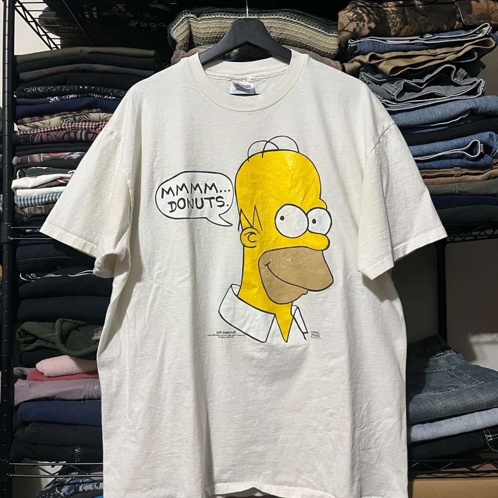 1995 vintage The simpsons Homer Donuts White t-shirt XL